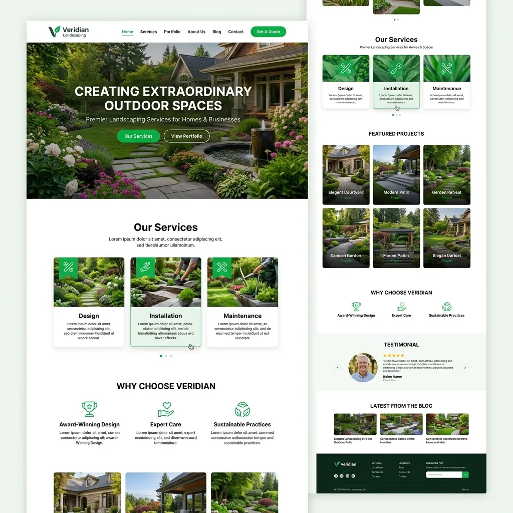 Ejemplo de página web para landscaper en el Sur de la Florida
